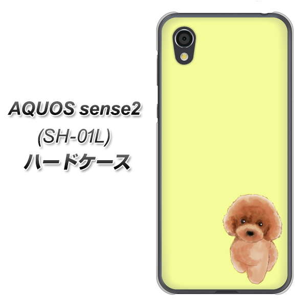 docomo アクオスセンス2 SH-01L 高画質仕上げ 背面印刷 ハードケース【YJ051 トイプードルレッド(イエロー)】