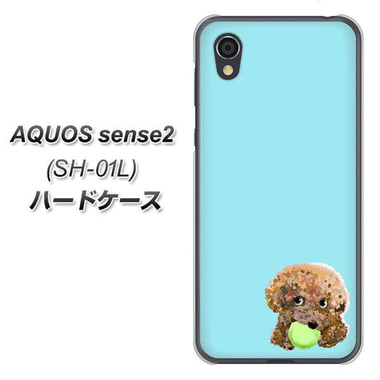 docomo アクオスセンス2 SH-01L 高画質仕上げ 背面印刷 ハードケース【YJ054 トイプードル&ボール(ブルー)】