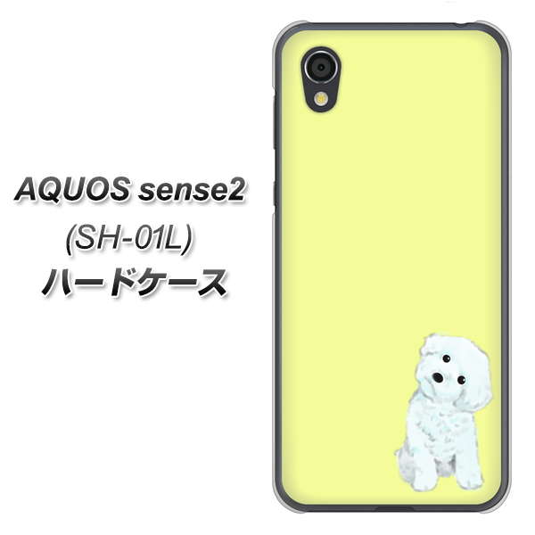 docomo アクオスセンス2 SH-01L 高画質仕上げ 背面印刷 ハードケース【YJ072 トイプードルホワイト(イエロー)】