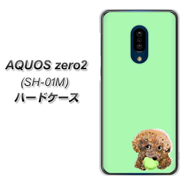 docomo アクオスゼロ2 SH-01M 高画質仕上げ 背面印刷 ハードケース【YJ055 トイプードル&ボール(グリーン)】