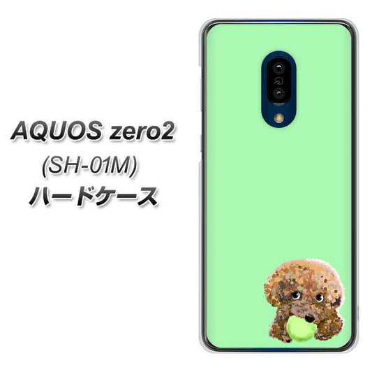 docomo アクオスゼロ2 SH-01M 高画質仕上げ 背面印刷 ハードケース【YJ055 トイプードル&ボール(グリーン)】