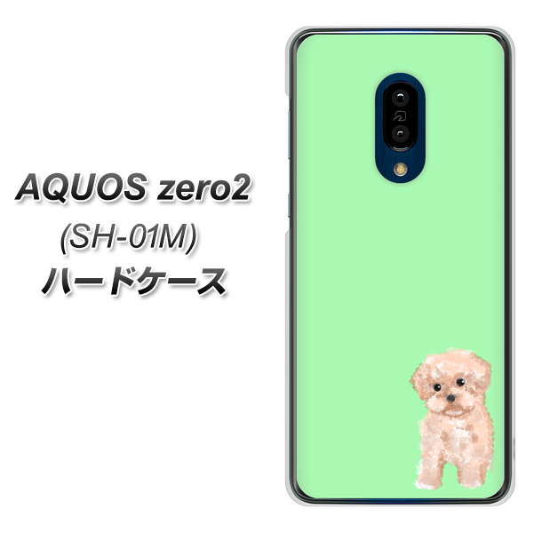 docomo アクオスゼロ2 SH-01M 高画質仕上げ 背面印刷 ハードケース【YJ063 トイプードルアプリコット(グリーン)】