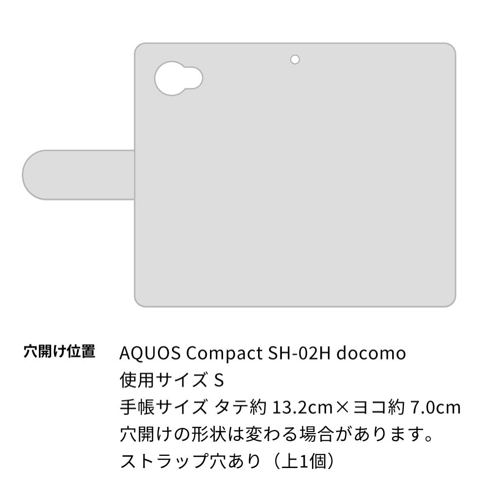 AQUOS Compact SH-02H docomo スマホケース 手帳型 Rose＆ラインストーンデコバックル