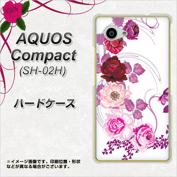 docomo アクオスコンパクト SH-02H 高画質仕上げ 背面印刷 ハードケース【116 6月のバラ】