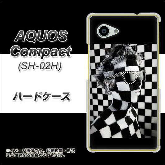 AQUOS Compact SH-02H docomo 357 bk&wh ハードケース 背面印刷