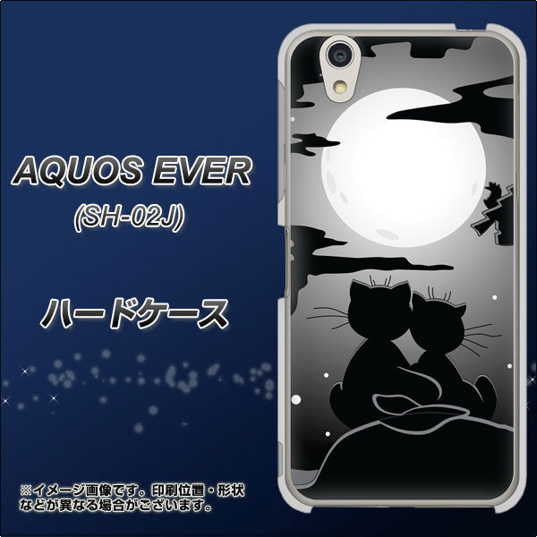 docomo アクオスエバー SH-02J 高画質仕上げ 背面印刷 ハードケース【342 月夜の二人】