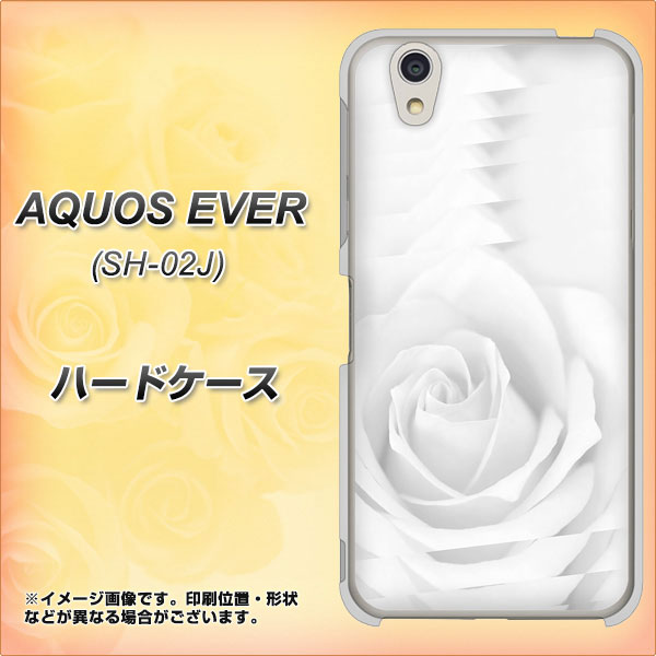 docomo アクオスエバー SH-02J 高画質仕上げ 背面印刷 ハードケース【402 ホワイトRose】
