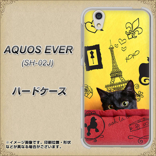docomo アクオスエバー SH-02J 高画質仕上げ 背面印刷 ハードケース【686 パリの子猫】