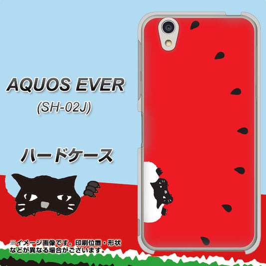 docomo アクオスエバー SH-02J 高画質仕上げ 背面印刷 ハードケース【IA812 すいかをかじるネコ】