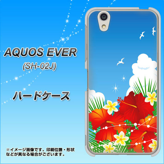 docomo アクオスエバー SH-02J 高画質仕上げ 背面印刷 ハードケース【VA821 ハイビスカスと青空】