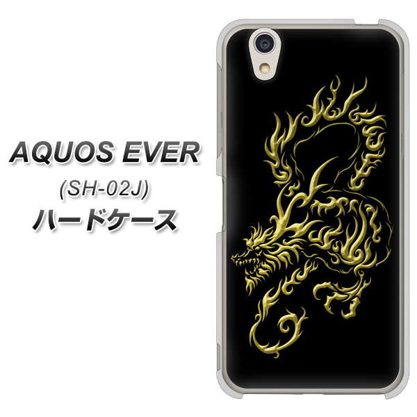 docomo アクオスエバー SH-02J 高画質仕上げ 背面印刷 ハードケース【VA831 闇と龍】