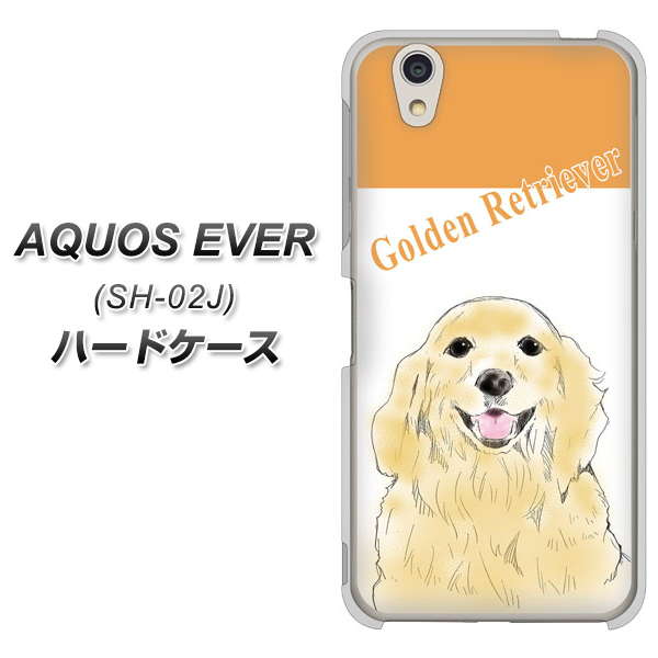 docomo アクオスエバー SH-02J 高画質仕上げ 背面印刷 ハードケース【YD827 ゴールデンレトリバー03】