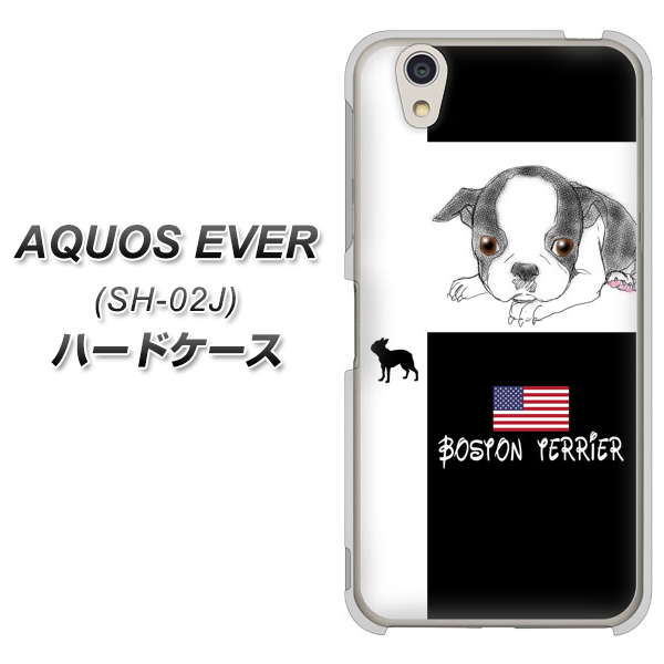 docomo アクオスエバー SH-02J 高画質仕上げ 背面印刷 ハードケース【YD854 ボストンテリア05】