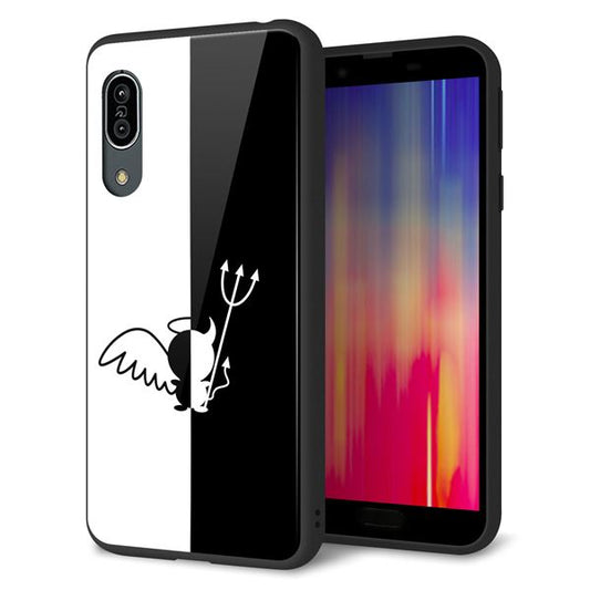 docomo アクオス センス3 SH-02M 強化ガラス&TPUスマホケース ガラプリ【027 ハーフデビット】