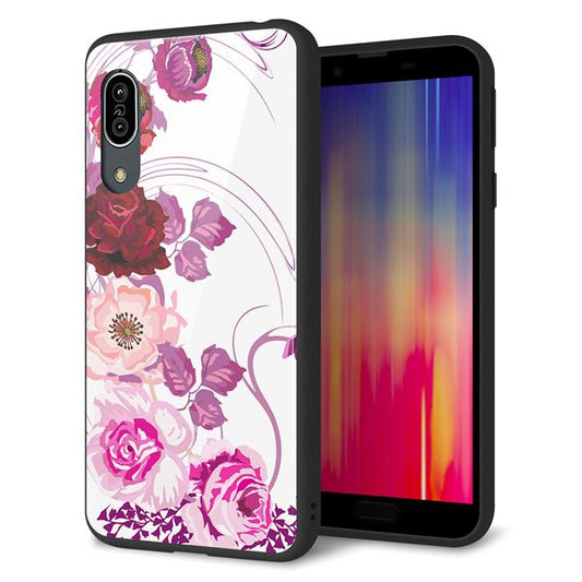 docomo アクオス センス3 SH-02M 強化ガラス&TPUスマホケース ガラプリ【116 6月のバラ】
