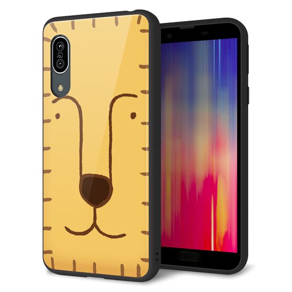 docomo アクオス センス3 SH-02M 強化ガラス&TPUスマホケース ガラプリ【356 らいおん】