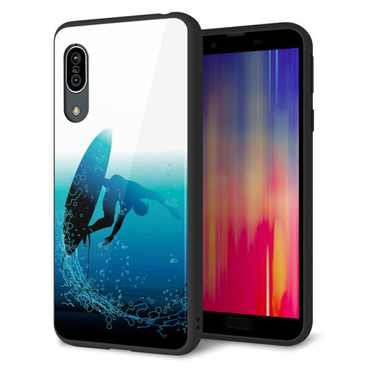 docomo アクオス センス3 SH-02M 強化ガラス&TPUスマホケース ガラプリ【416 カットバック】