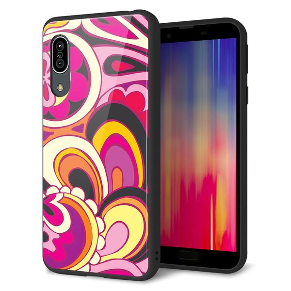 docomo アクオス センス3 SH-02M 強化ガラス&TPUスマホケース ガラプリ【586 ブローアップカラー】
