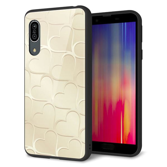 docomo アクオス センス3 SH-02M 強化ガラス&TPUスマホケース ガラプリ【630 かくれハート】