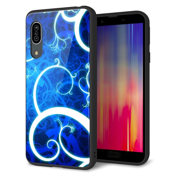 docomo アクオス センス3 SH-02M 強化ガラス&TPUスマホケース ガラプリ【EK850 神秘の草】