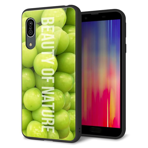 docomo アクオス センス3 SH-02M 強化ガラス&TPUスマホケース ガラプリ【MA880 マスカット】