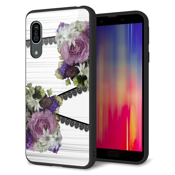 docomo アクオス センス3 SH-02M 強化ガラス&TPUスマホケース ガラプリ【YI888 フラワー9】