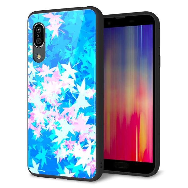 docomo アクオス センス3 SH-02M 強化ガラス&TPUスマホケース ガラプリ【YJ290 デザインもみじ】