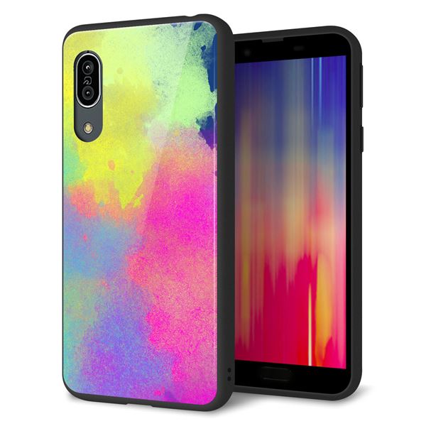 docomo アクオス センス3 SH-02M 強化ガラス&TPUスマホケース ガラプリ【YJ294 デザイン色彩】
