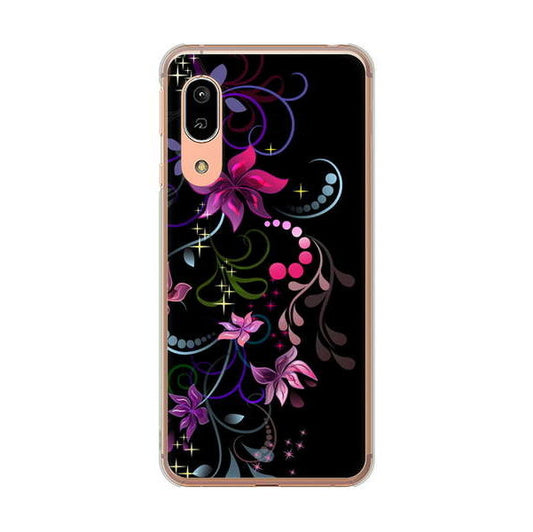 AQUOS sense3 SH-02M docomo 高画質仕上げ 背面印刷 ハードケース 【263 闇に浮かぶ華】