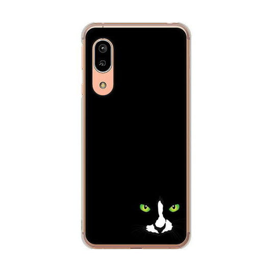 AQUOS sense3 SH-02M docomo 高画質仕上げ 背面印刷 ハードケース 【398 黒ネコ】