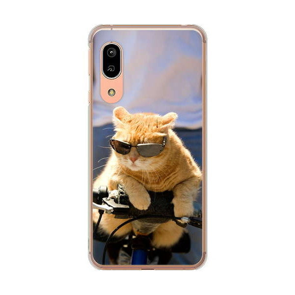 AQUOS sense3 SH-02M docomo 高画質仕上げ 背面印刷 ハードケース 【595 にゃんとサイクル】