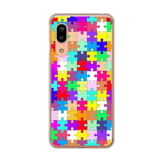 AQUOS sense3 SH-02M docomo 高画質仕上げ 背面印刷 ハードケース 【727 カラフルパズル】