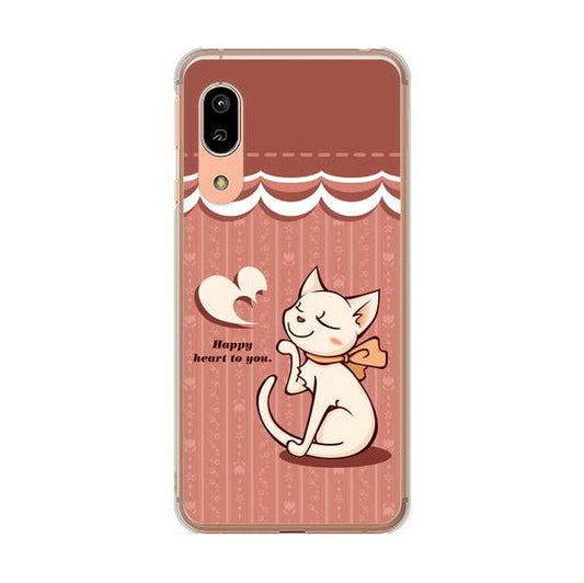 AQUOS sense3 SH-02M docomo 高画質仕上げ 背面印刷 ハードケース 【1102 ネコの投げキッス】