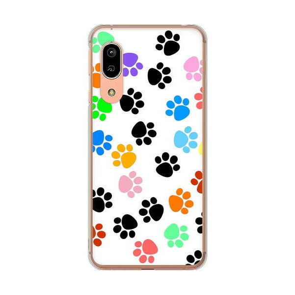 AQUOS sense3 SH-02M docomo 高画質仕上げ 背面印刷 ハードケース 【1108 あしあとカラフル】
