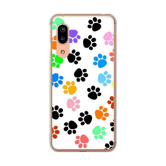 AQUOS sense3 SH-02M docomo 高画質仕上げ 背面印刷 ハードケース 【1108 あしあとカラフル】