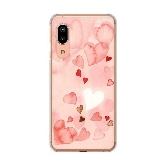 AQUOS sense3 SH-02M docomo 高画質仕上げ 背面印刷 ハードケース 【1125 ハートの和紙】