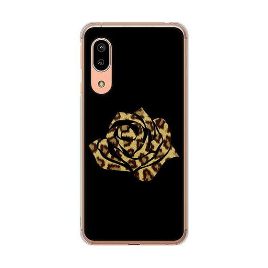 AQUOS sense3 SH-02M docomo 高画質仕上げ 背面印刷 ハードケース 【1184 ヒョウのバラ(茶)】