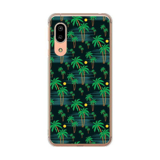 AQUOS sense3 SH-02M docomo 高画質仕上げ 背面印刷 ハードケース 【1315 月夜とヤシ】