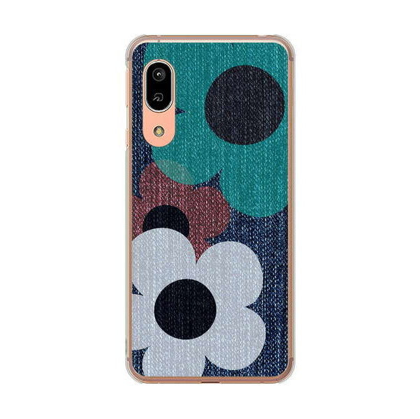 AQUOS sense3 SH-02M docomo 高画質仕上げ 背面印刷 ハードケース 【EK869 ルーズフラワーinデニム風】