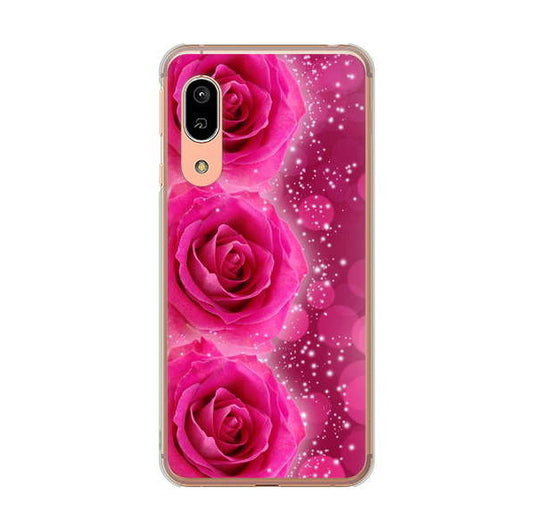 AQUOS sense3 SH-02M docomo 高画質仕上げ 背面印刷 ハードケース 【VA815 3連のバラ】