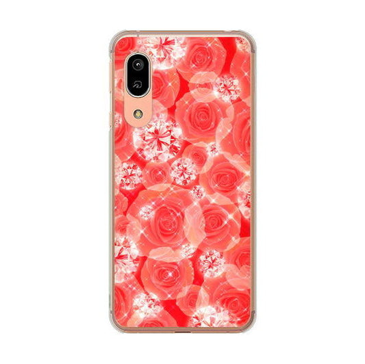 AQUOS sense3 SH-02M docomo 高画質仕上げ 背面印刷 ハードケース 【VA816 ダイヤモンドとバラ】