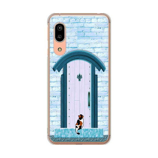AQUOS sense3 SH-02M docomo 高画質仕上げ 背面印刷 ハードケース 猫とドア