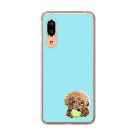 AQUOS sense3 SH-02M docomo 高画質仕上げ 背面印刷 ハードケース トイプードル&ボール