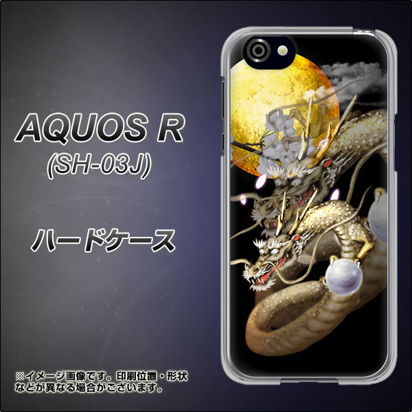 docomo アクオスR SH-03J 高画質仕上げ 背面印刷 ハードケース【1003 月と龍】