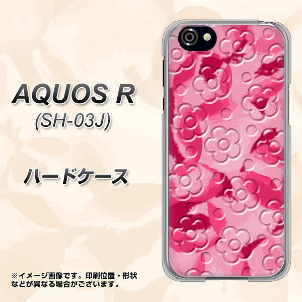 docomo アクオスR SH-03J 高画質仕上げ 背面印刷 ハードケース【SC847 フラワーヴェルニ花濃いピンク(ローズアンディアン)】