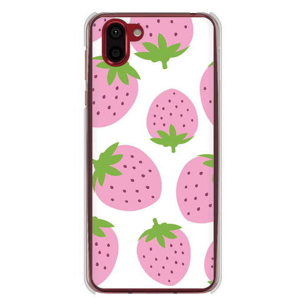 AQUOS R2 SH-03K docomo 高画質仕上げ 背面印刷 ハードケース 大きいイチゴ模様