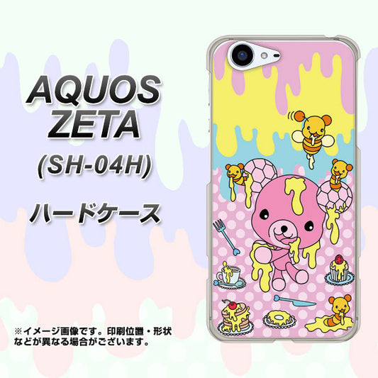 docomo アクオスゼータ SH-04H 高画質仕上げ 背面印刷 ハードケース【AG822 ハニベア(水玉ピンク)】