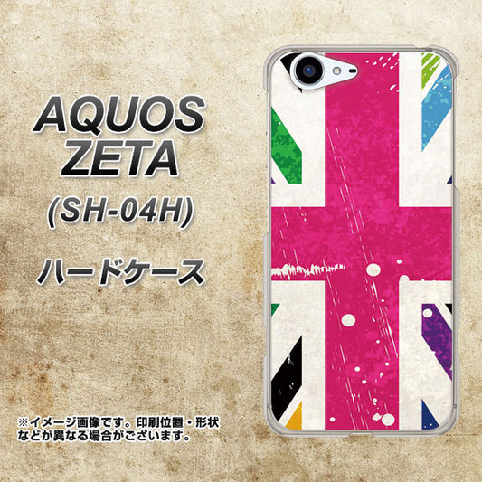 docomo アクオスゼータ SH-04H 高画質仕上げ 背面印刷 ハードケース【SC806 ユニオンジャック ピンクビンテージ】