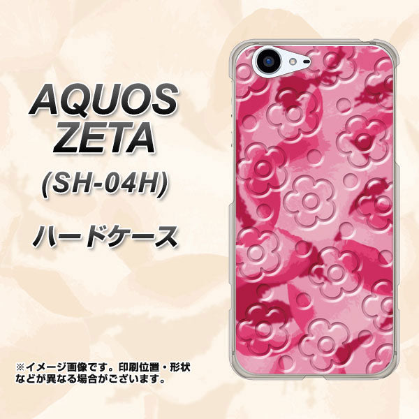 docomo アクオスゼータ SH-04H 高画質仕上げ 背面印刷 ハードケース【SC847 フラワーヴェルニ花濃いピンク(ローズアンディアン)】