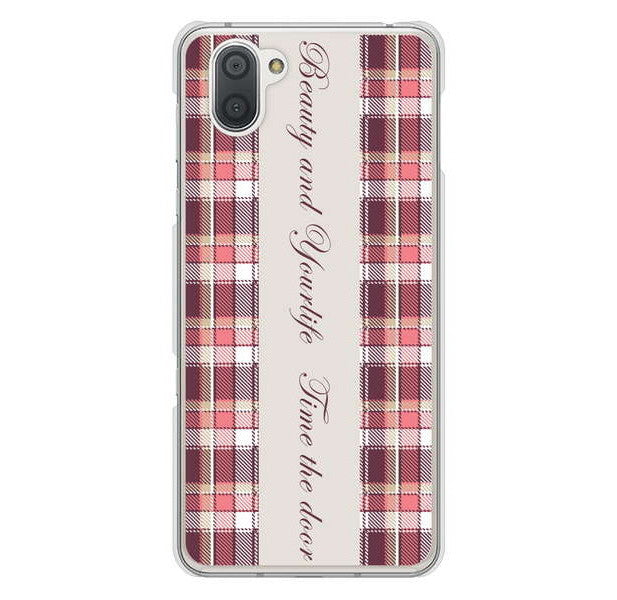 AQUOS R3 SH-04L docomo 高画質仕上げ 背面印刷 ハードケース ピンクチェック